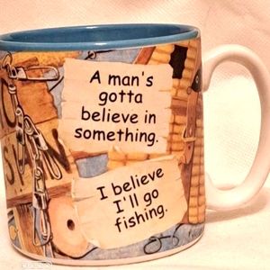 Colorful Fishing Mug for that special fisherman Or fisherwoman. Perfect Conditio